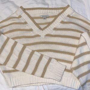 American Eagle Cropped V-neck Sweater